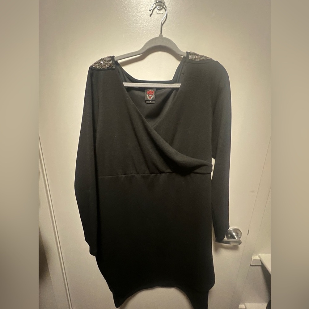 Torrid Black Rebel Wilson Dress with Beaded Shoulders 2X
